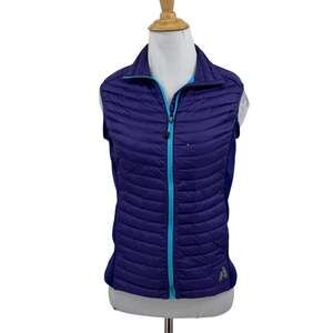 Eddie Bauer Vest Women XS Extra Small Violet First Ascent 800 Down Filled Zip Up